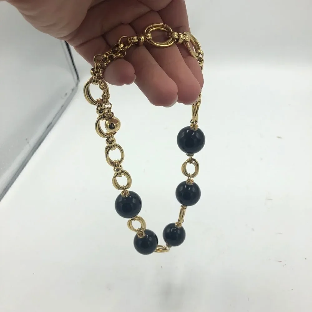 Kate Spade Black Gold Rhinestone Statement Jewelry‎ Ball Round